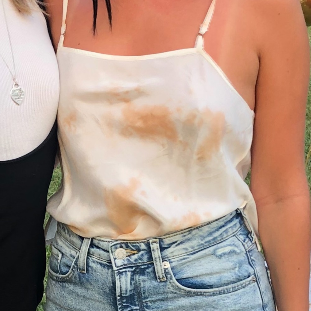 Orange and white faded tie dye cami